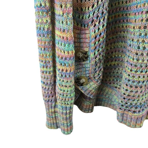 John Paul Richard Sweater XL Pullover Colorful Pride Open Knit Rainbow Acrylic - Picture 7 of 16